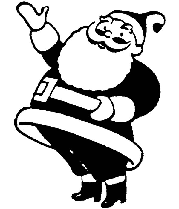 free black and white santa clipart - photo #23